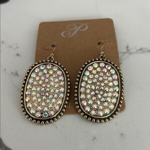 Plunder Elegant Gold and Silver Crystal Earrings